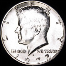 Mezzo dollaro Kennedy 1972 D -