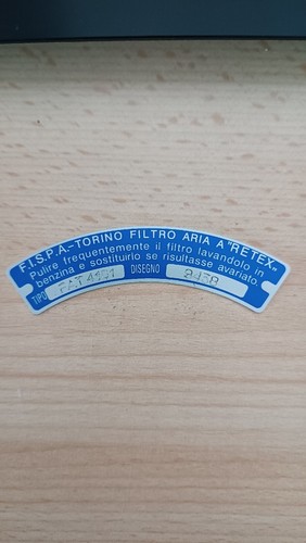 Targhetta filtro aria fispa - targhetta,