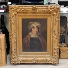 Quadro olio tavola ritratto - su,