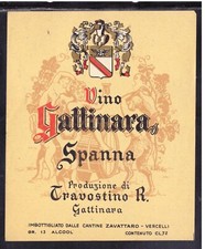 Etichetta Vino Gattinara Spanna Produzione Travostino R.