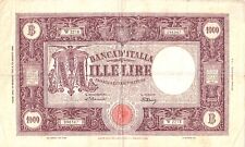 Italia, 1.000 Lire, 1943, p 62a, Numero di serie: W 2218 @ BANCONOTA RARA GRANDE MISURA!