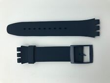 17mm-BLU SCURO-per orologi SWATCH-NUOVO-mai usato-SILICONE-cinturino di ricambio-cinturino