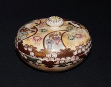 SCATOLA PORTAGIOIE PORCELLANA GIAPPONESE SATSUMA DIAM. 12cm. PRIMI '900