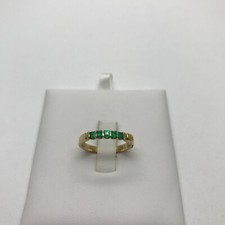 ANELLO da Donna, veretta con smeraldi taglio quadrato e oro giallo 18 KT RE52