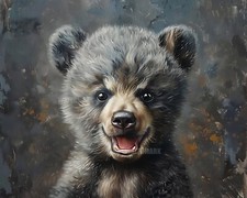 Baby Bear Cub Smiling with