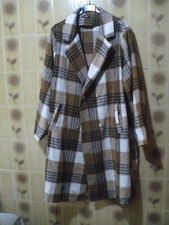 SOPRABITO A QUADRI GRADAZIONE DI MARRONI E BIANCO CON BOTTONI DORATI  TASCHE 4XL