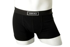 Versace Men's Black Logo Print