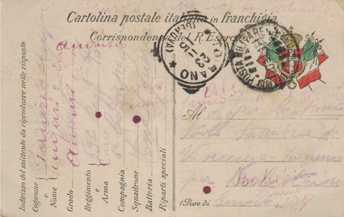 Cartolina franchigia militare - cartolina,