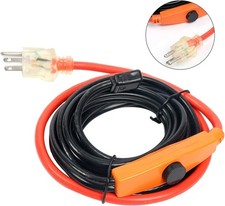 12 FT Pipe Heat Cable with Built-in Thermostat for Water Pipe Freeze Protection