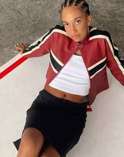 Giacca donna rossa vera pelle