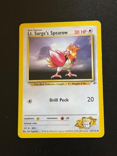 Surge spearow 132 gym - lt.surge, 52/132