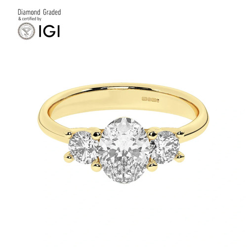 Anello trilogy ovale diamante - anello,