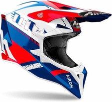 AIROH CASCO CROSS  OFFROAD WRAAAP FEEL BLUE/RED GLOSS XL