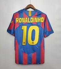 MAGLIA CALCIO RETRO BARCELLONA HOME NR RONALDINHO 2006 UCL FINAL MESSI INIESTA