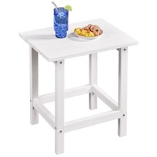 Tavolino da Giardino per Esterno in HDPE con Struttura a Doghe per Patio Piscina