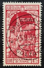 Italia Regno 1934 Annessione di Fiume Espresso 4,50 lire + 2 usato Sass. A68