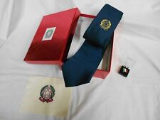CRAVATTA BLU REPUBBLICA FAZZOLETTO E PIN REGALO NATALE AVVOCATO NOTAIO CAVALIERE