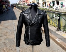 Giubbotto pelle leggera morbida chiodo biker aderente Guendj made in italy