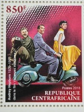 Vespa Piaggio francobollo estero, originale. Vacanze romane 125 Faro Basso. 