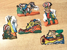 Lotto 5 figurine pubblicitarie formaggino Mio della Plasteco serie Gli Indiani
