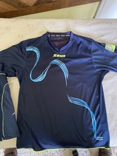 Completo Calcio Zeus Uomo Kit Mida Calcetto Manica Corta Completino colore blu