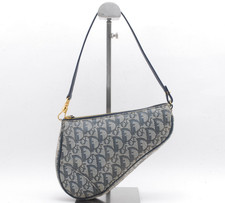 Borsa a tracolla Dior Saddle Trotter in tela blu navy MC0031