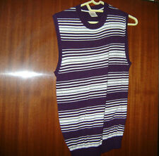 gilet viola righe bianche Sasch  tg. L usato poco come nuovo