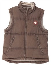 Gilet imbottito grafico MURPHY & NYE donna velisti UK 16 grande marrone DO28