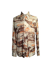 Camicia disco funky vintage anni '70 uomo toreri marrone beige arancione