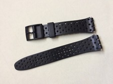 Cinturino in gomma Traforato per Swatch Gent 17mm watch band strap Nero, Blu