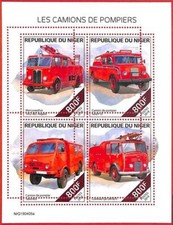 A4380 - NIGER - ERROR MIPERF, minifoglio: 2019, camion dei pompieri, Ford
