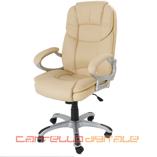 Poltrona eco pelle beige - poltrona, in