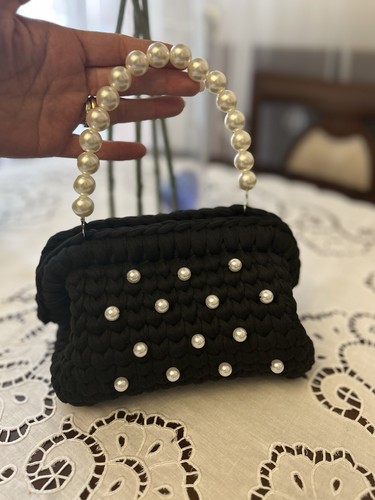 Clutch bag crochet - crochet, perle