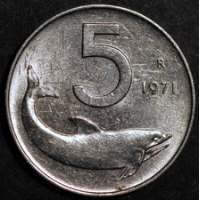 Italia 5 Lire 1971 KM# 92
