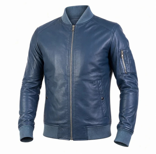Men steel blue leather - men's,