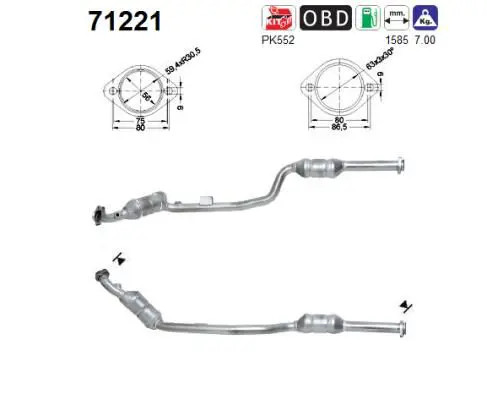 Catalizzatore 71221 per - catalizzatore,