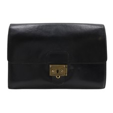 HERMES Pochette jet pochette borsa business vintage nera scatola carf uomo