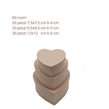 60 scatola a cuore in cartone