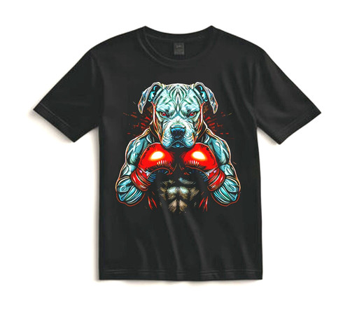Maglietta boxe pitbull muscolo