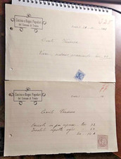 " CUCINA  e  BAGNI  POPOLARI  del COMUNE di TRENTO " TRENTO  1924 _ 2 RICEVUTE