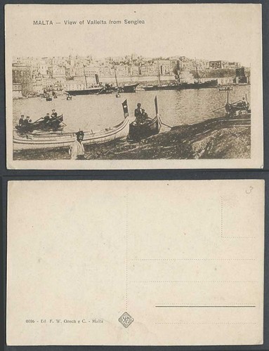 Malta old postcard - old, valletta