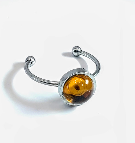 Anello cristallo ambra - cristallo,