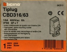 BTICINO CBD316/63 16A 400Vac IP66 PRESA INTERBLOCCATA DA QUADRO CON FINESTRA DIN