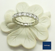 Anello Donna in argento 925 rodiato Veretta zirconi brillanti eternity 3,5 mm