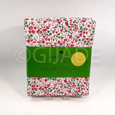 Set lenzuola completo Kate Spade New York fiore profondo 100% cotone percalle nuovo
