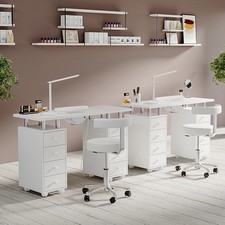 Stazione Manicure Rotante Tavolo Unghie con Raccogli Polvere