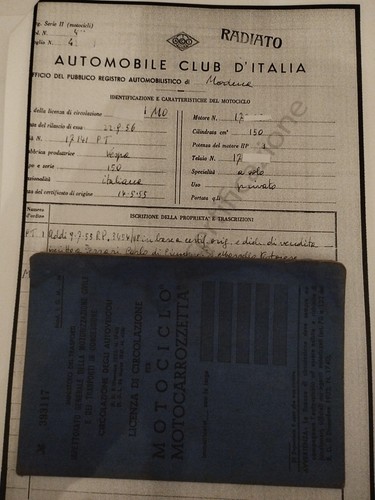 Libretto visura vespa 150 - vespa, vl2t