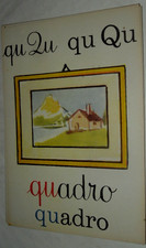 TAVOLA  QU DI QUADRO CM. 23,00 x 32,50 ALFABETIERE ILLUSTRATO ORIGINALE VINTAGE