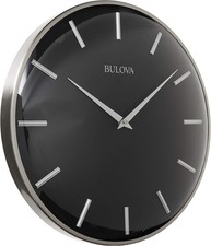 Bulova Orologio da parete Metro, C4849, finitura in peltro satinato/nero... 