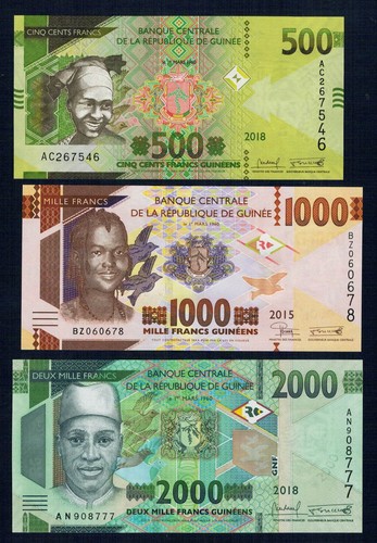 Guinea lotto 500 1000 - 1000,, 2000